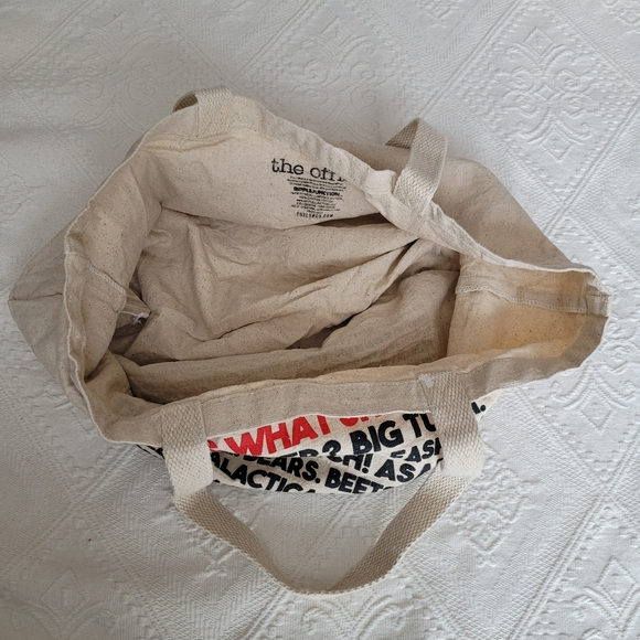 THE OFFICE GRAPHIC CHARACTER QUOTES TOTE BAG 100% COTTON REUSABLE NATURAL - Picture 7 of 14